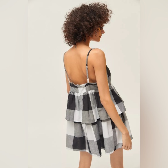 Urban Renewal Remnants Blown Out Gingham Tiered Mini Dress - XS - Picture 2 of 13